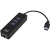 Act connectivity ac6310 usb hub 3.2 met 3 usb-a poorten en ethernet usb-hub (zwart)