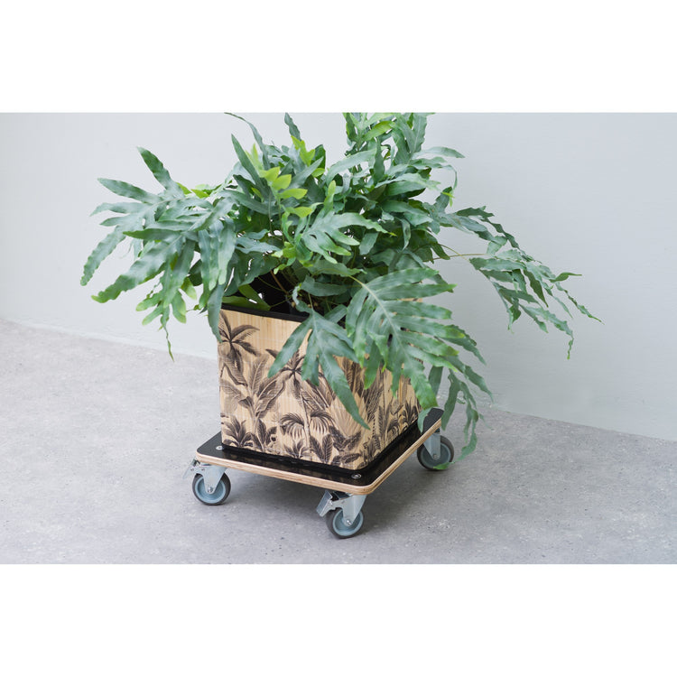 Nature planttrolley vierkant rolplank (zwart)