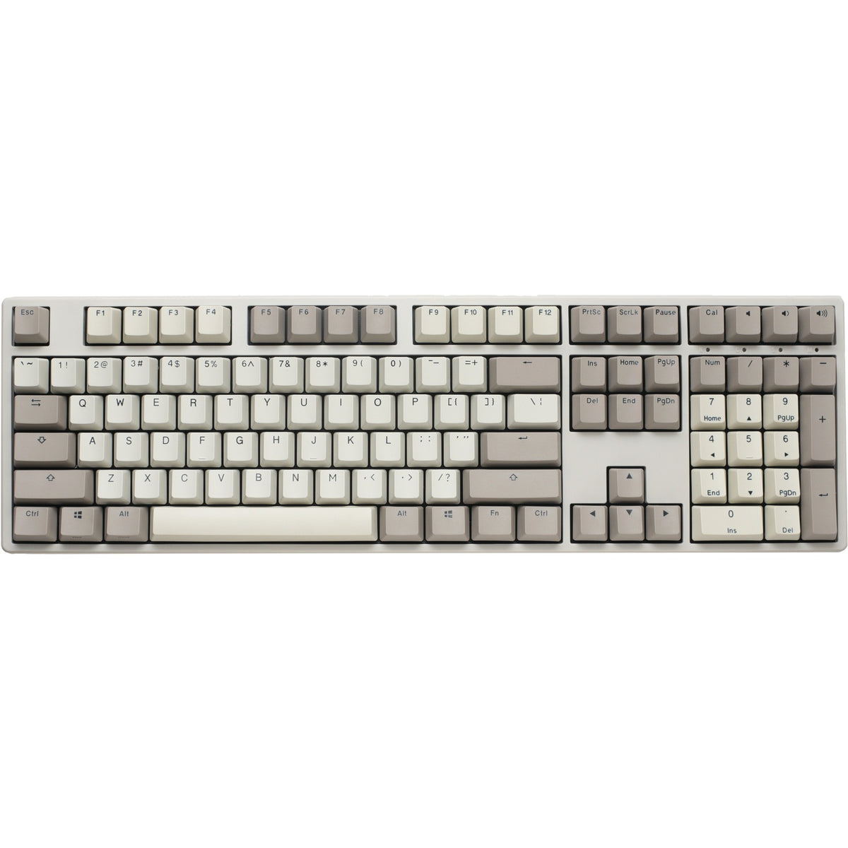 Ducky origin vintage mechanisch toetsenbord (grijs, us lay-out (qwerty), cherry mx brown, 100%, hot swap, pbt double-shot keycaps)