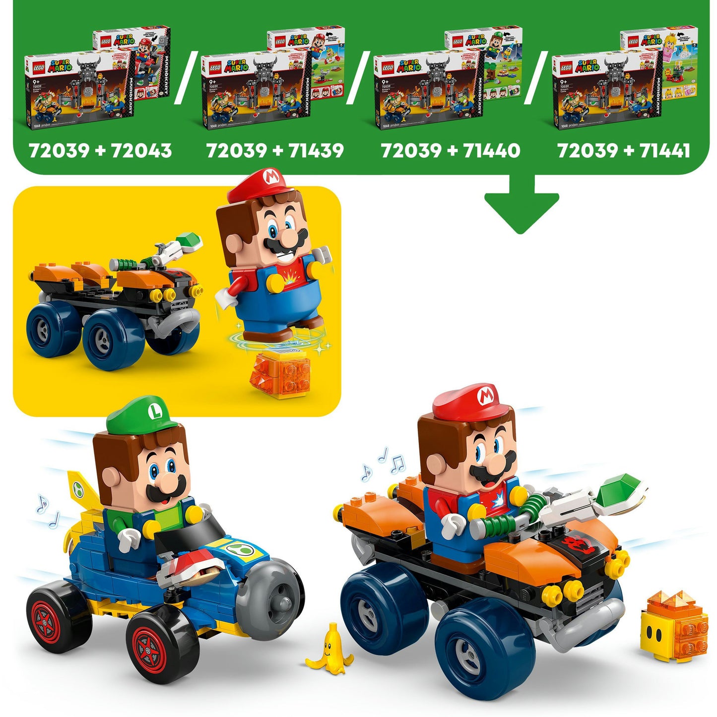 Lego super mario - mario kart - bowsers kasteel constructiespeelgoed (72039)