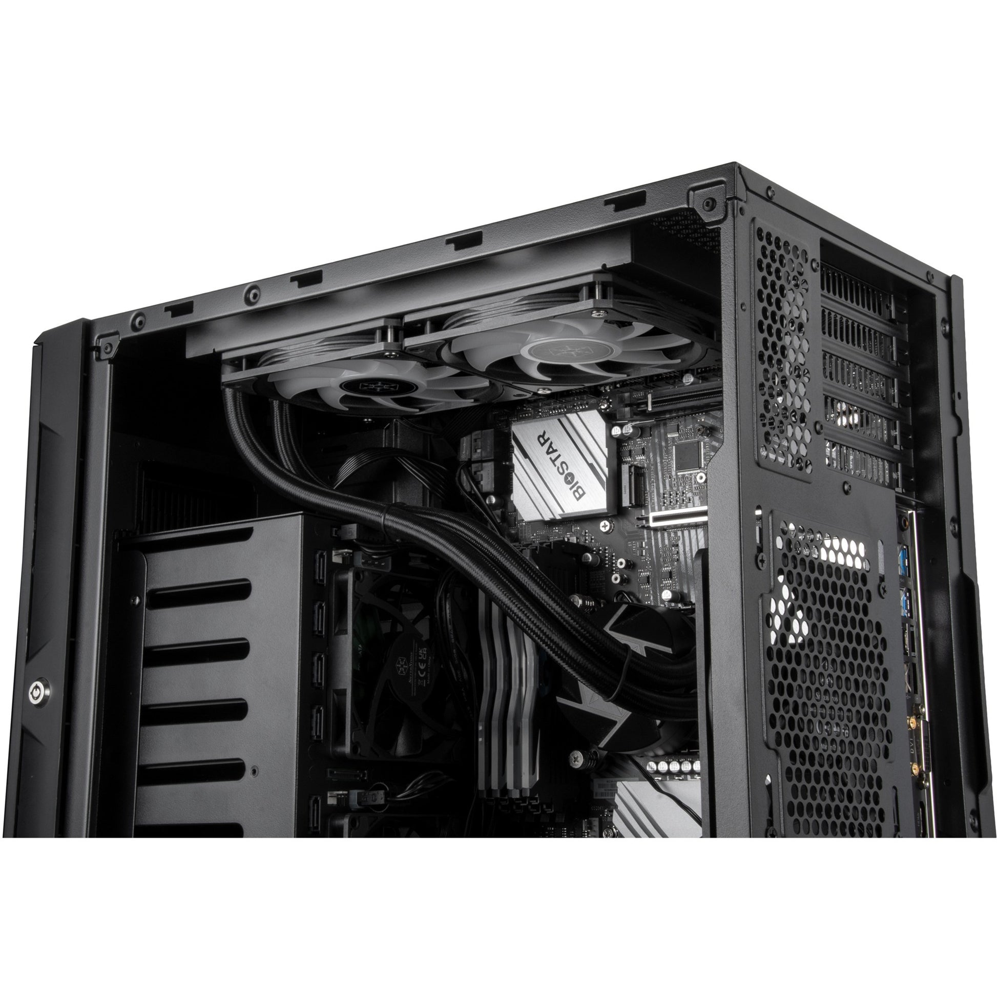 Silverstone cs382 mini tower behuizing (zwart | 2x usb-a | 1x usb-c)