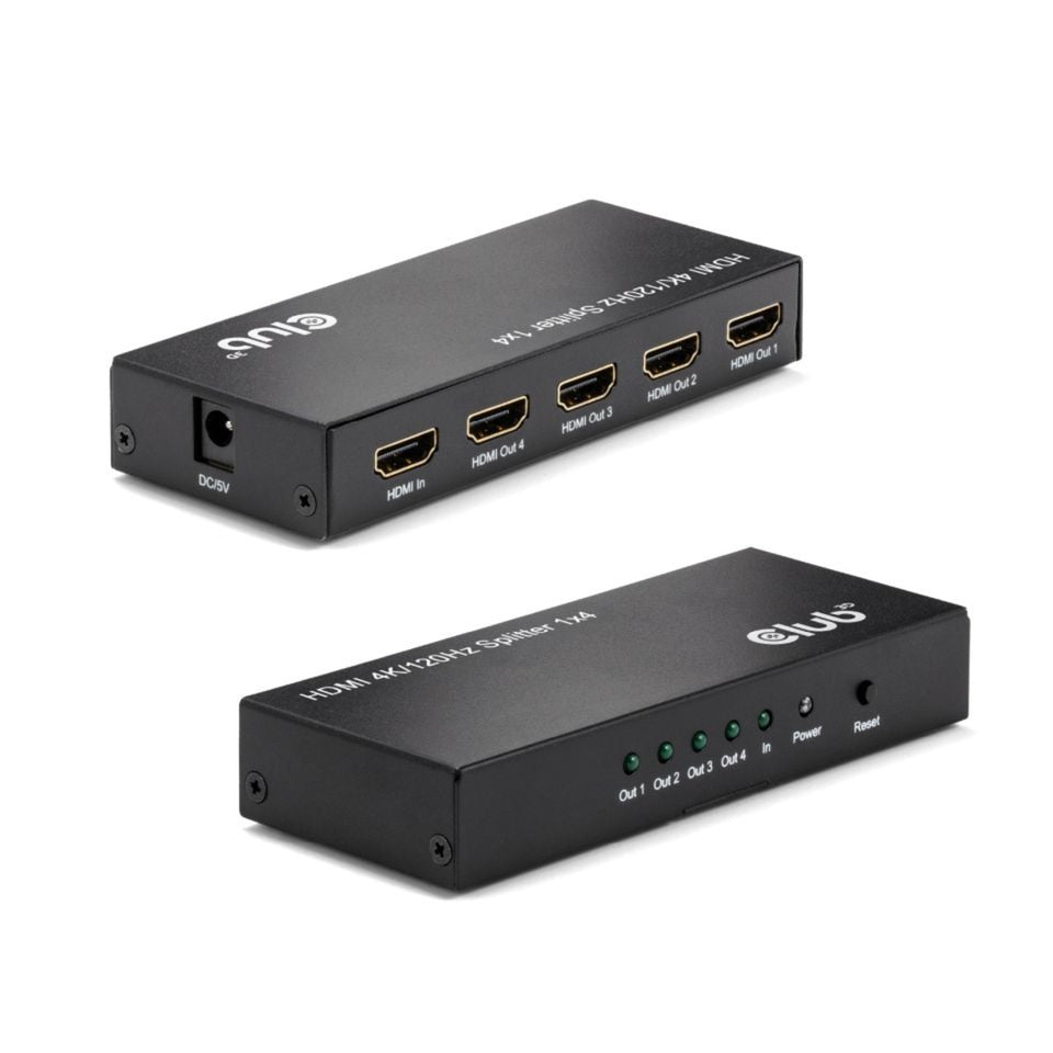 Club 3d hdmi splitter 1x > 4x hdmi 4k 120hz (zwart)