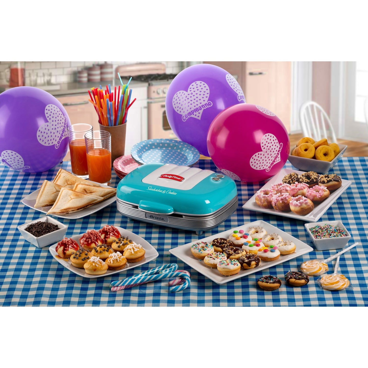 Ariete party time tosti cupcake maker 1972 01 sandwichmaker (lichtblauw)