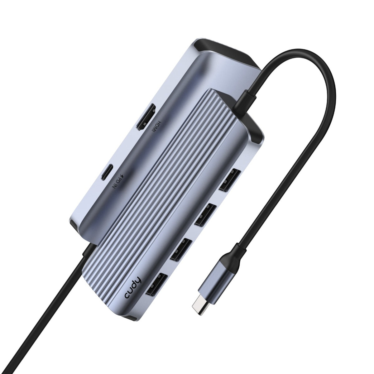 Cudy 6-in-1 hdmi 4k usb-c hub usb-hub (zilver)