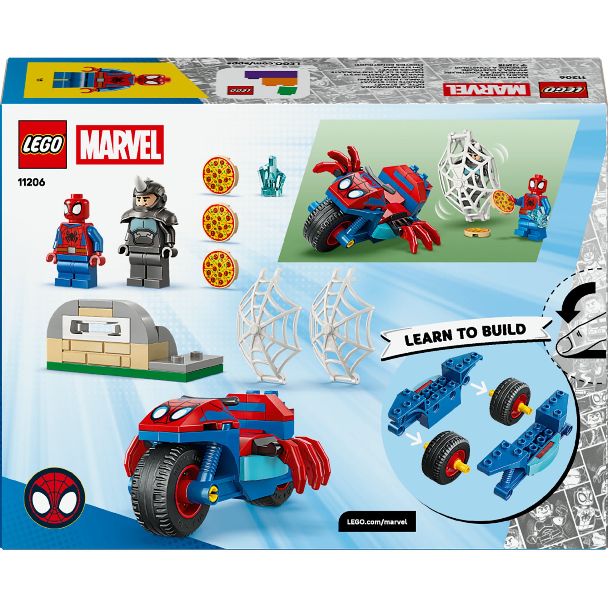 Lego marvel 11206 spidey op zijn motor vs. rhino