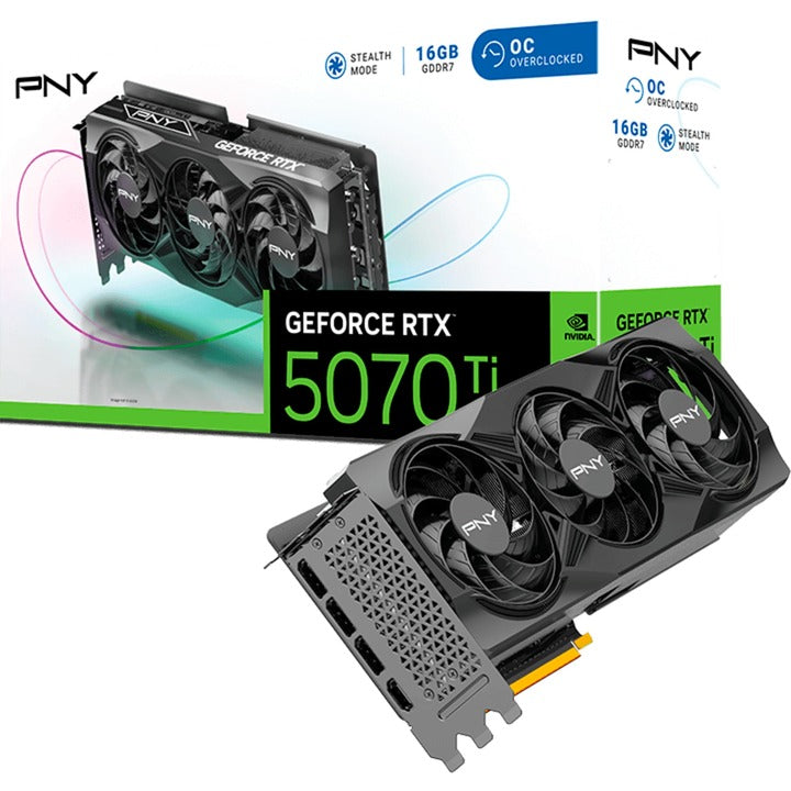 Pny geforce rtx 5070 ti oc grafische kaart (dlss 4, 3x displayport, 1x hdmi)