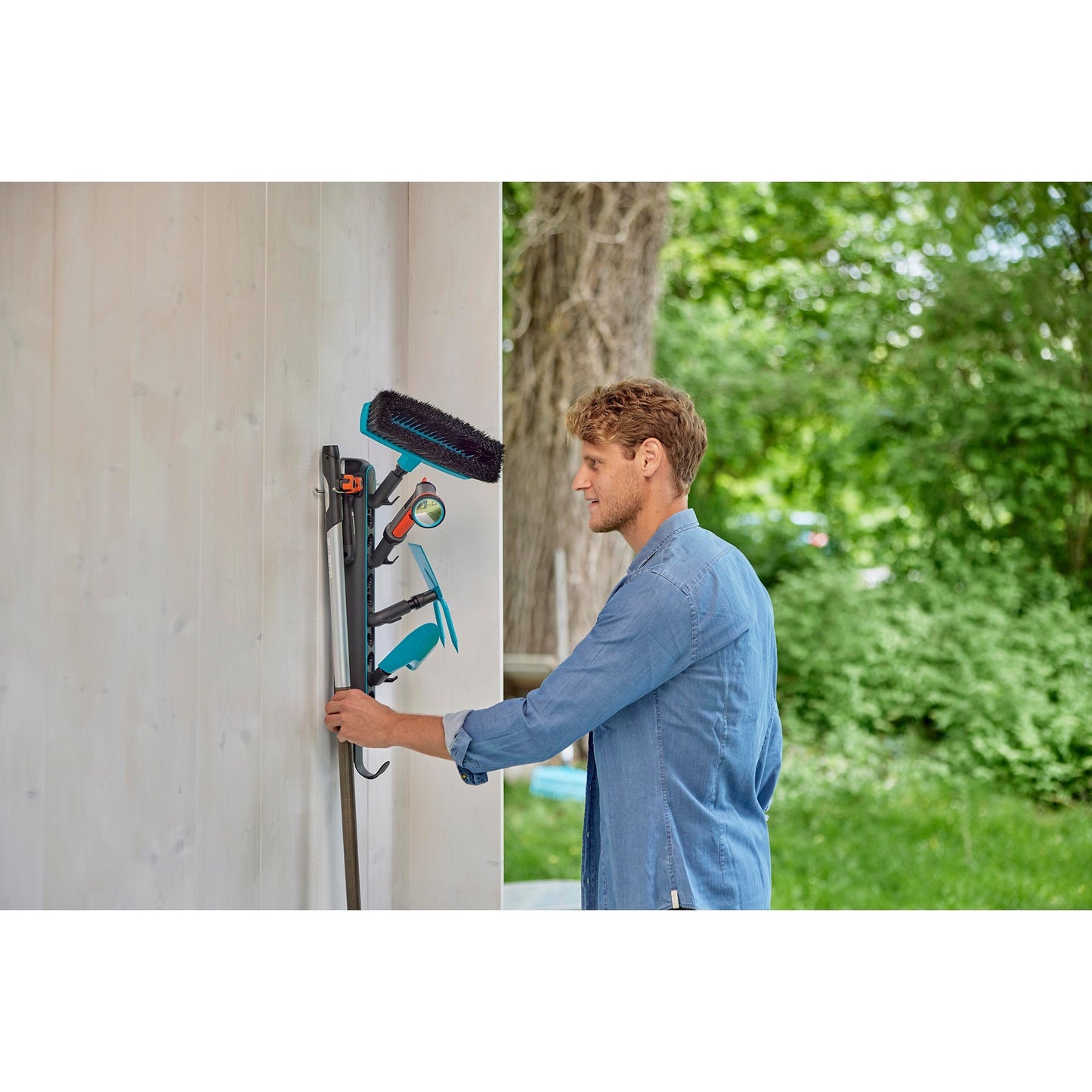 Gardena combisystem gereedschapsrek flex houder (donkergrijs turquoise)