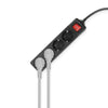 Act connectivity stekkerdoos met lichtgevende schakelaar, 4 sockets, 2 m, zwart stekkerdoos (zwart)