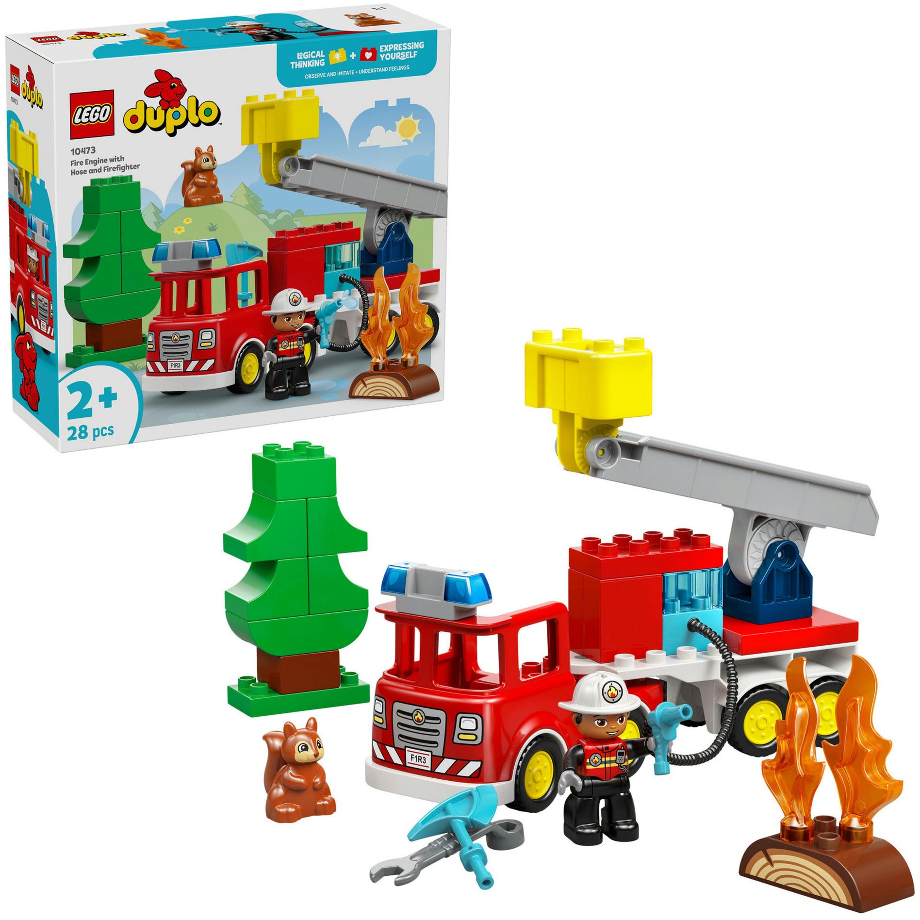 Lego duplo town 10473 brandweertruck met slang en brandweerman