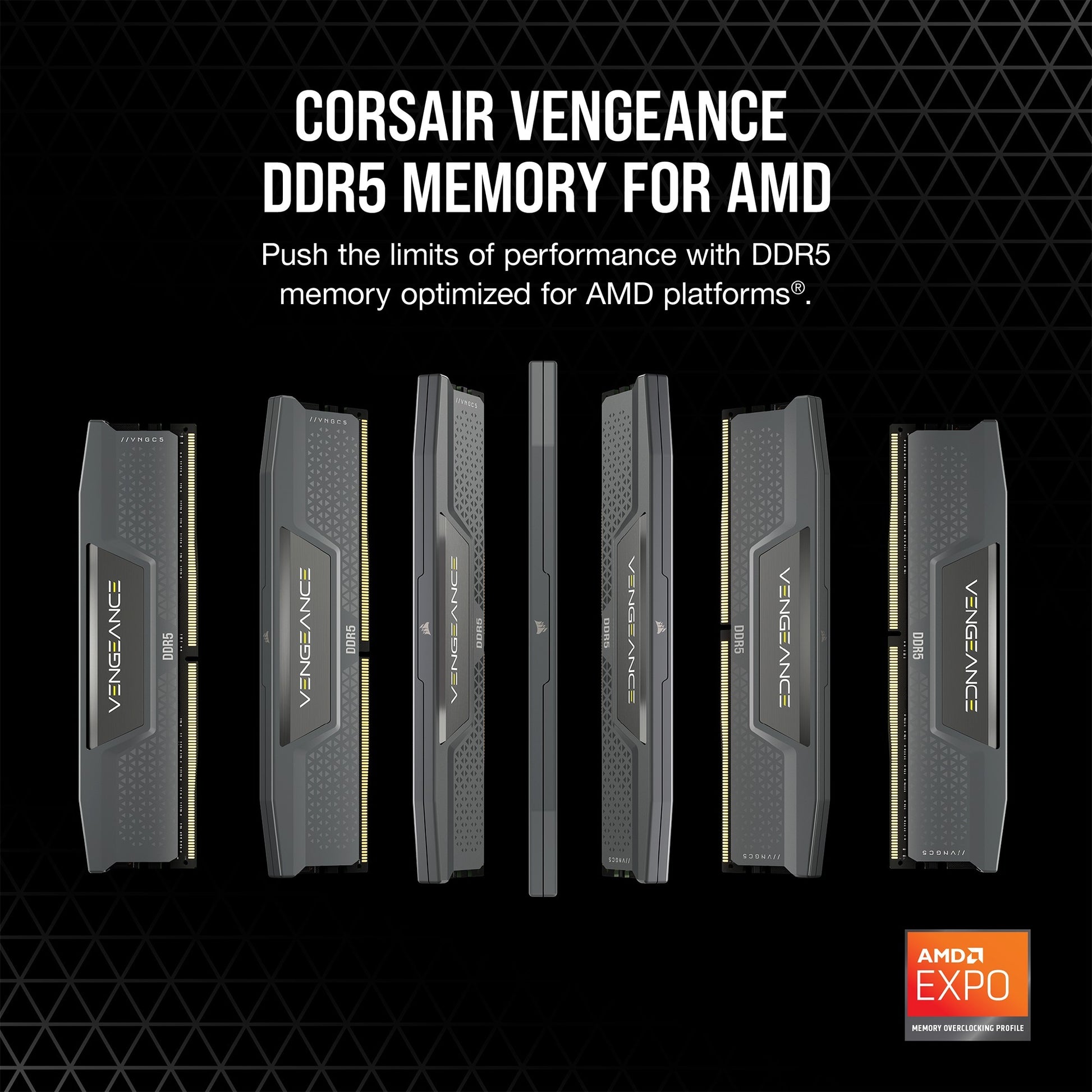 Corsair vengeance 32 gb ddr5-6000 (2x 16 gb) werkgeheugen (grijs, cmk32gx5m2b6000z30, expo)