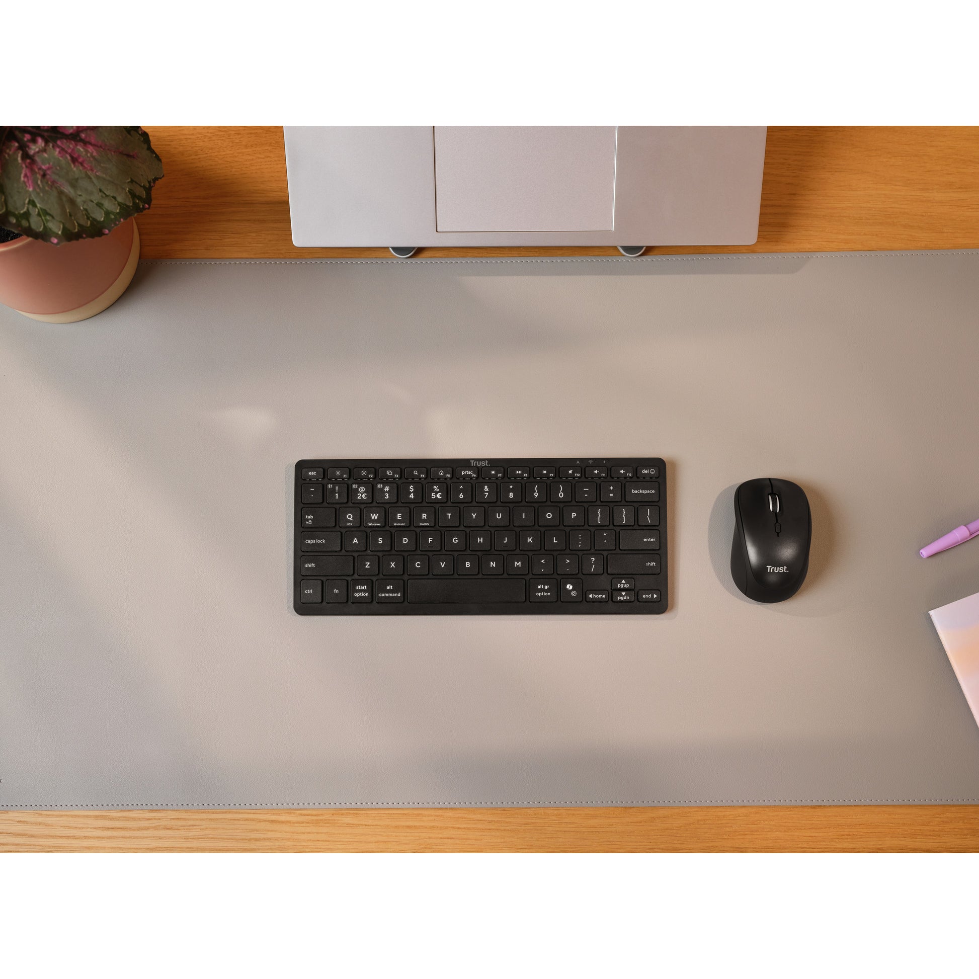 Trust nado ii bluetooth-toetsenbord (zwart, us lay-out (qwerty), scissor switches, 80% (tkl), bluetooth)