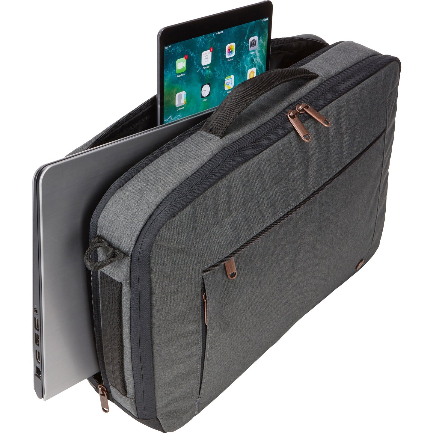 Case logic era 15.6 hybrid briefcase eracv-116-obsidian laptoptas (donkergrijs)