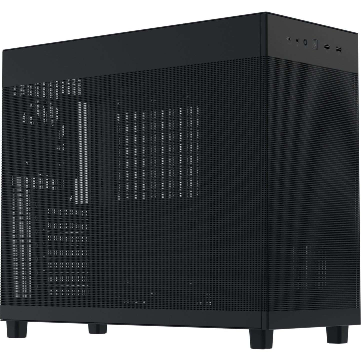 Asus prime ap303 - mesh panel midi tower behuizing (zwart | 2x usb-a | 1x usb-c)