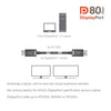 Club 3d displayport 2.1 vesa dp80 gecertificeerde kabel male-male (zwart, 1,6 meter, 8k 240hz, 10k 60hz, 80gbps)