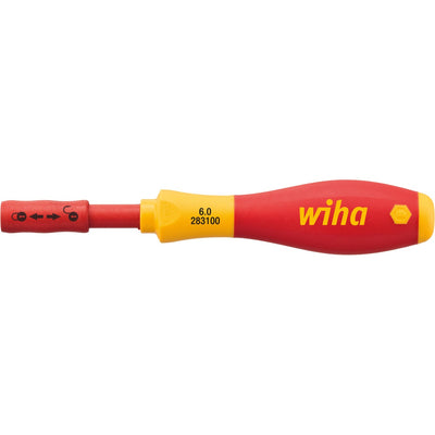 Wiha schroevendraaier met bithouder softfinish electric slimvario (rood geel)