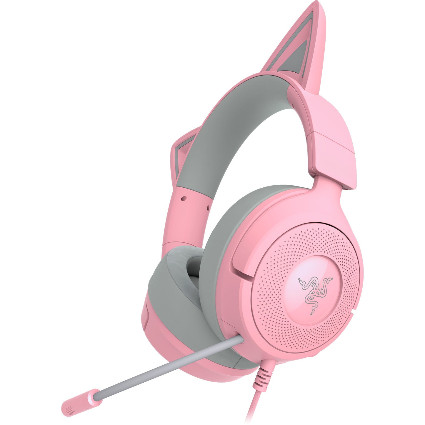 Razer kraken kitty v3 x quartz over-ear gaming headset (roze grijs)