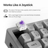 Keychron k2 he-f1c concrete edition rgb mechanisch toetsenbord (zwart, us lay-out (qwerty), gateron double-rail magnetic nebula, 75%, rgb leds, osa double-shot pbt, hot swap, 2.4ghz | bluetooth 5.2 | usb-c) - afbeelding 4