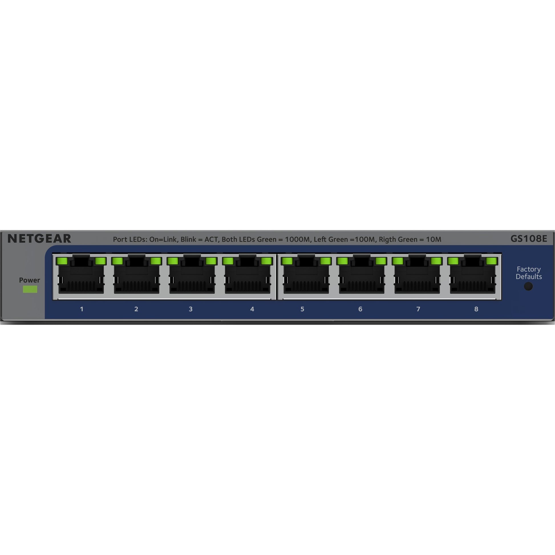 Netgear 8-poorts gigabit plus-switch (gs108e-400eus) (grijs, unmanaged)