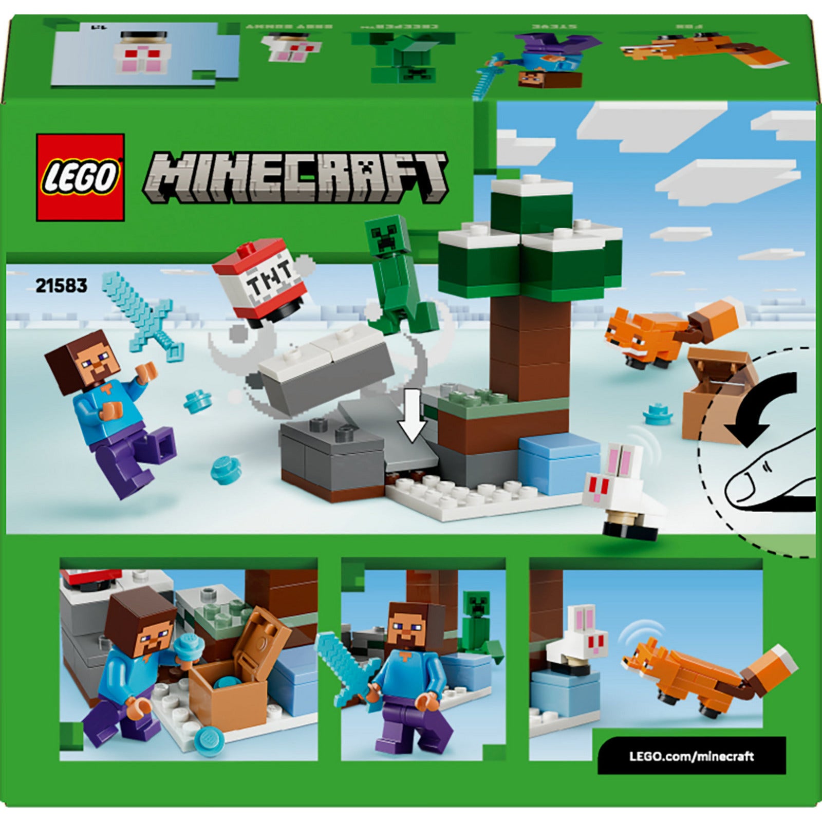Lego minecraft - steve's taiga-avontuur constructiespeelgoed (21583)