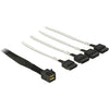 Delock mini sas hd sff-8643 > 4x sata 7-pin kabel (zwart, 0,5 meter)