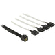 Delock mini sas hd sff-8643 > 4x sata 7-pin kabel (zwart, 0,5 meter)