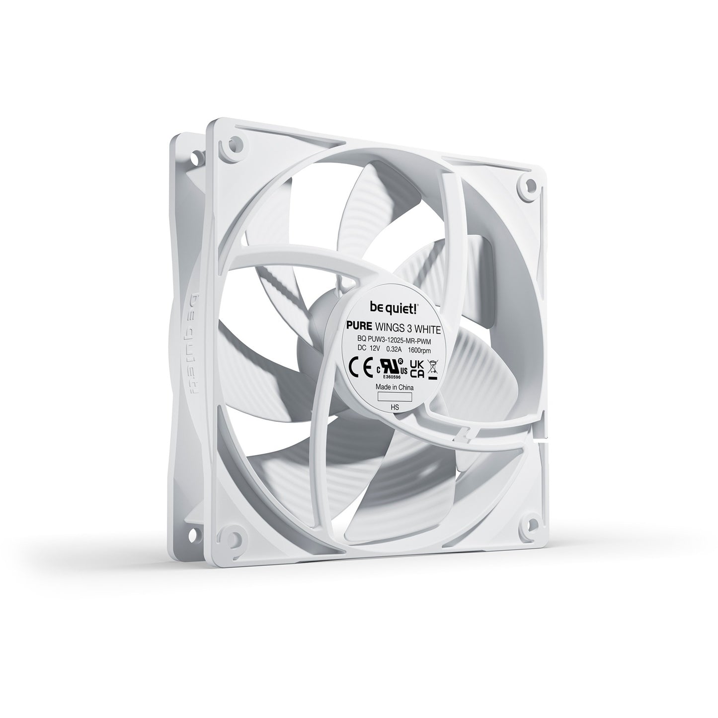 Be quiet! pure wings 3 pwm case fan (wit, 120 x 120 x 25 mm)