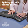 Trust keyra ergonomisch draadloos toetsenbord (zwart, us lay-out (qwerty), 100%, 2.4 ghz usb | bluetooth)