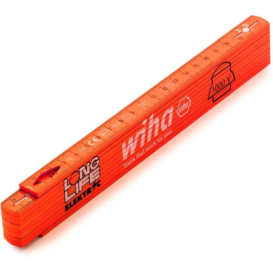 Wiha elektriciensduimstok longlife 2m meetlat (oranje)