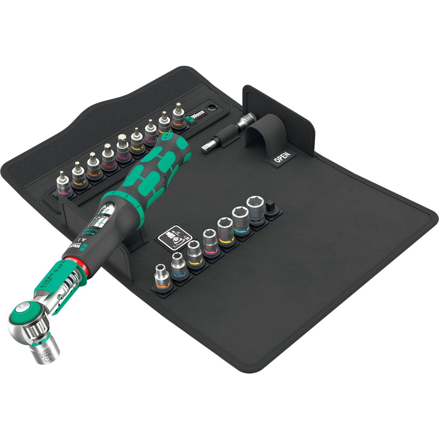 Wera safe-torque a 1 shk set 1 draaimomentsleutel (zwart groen, 1 4 vierkant, 2-12 nm, 20‑delig)