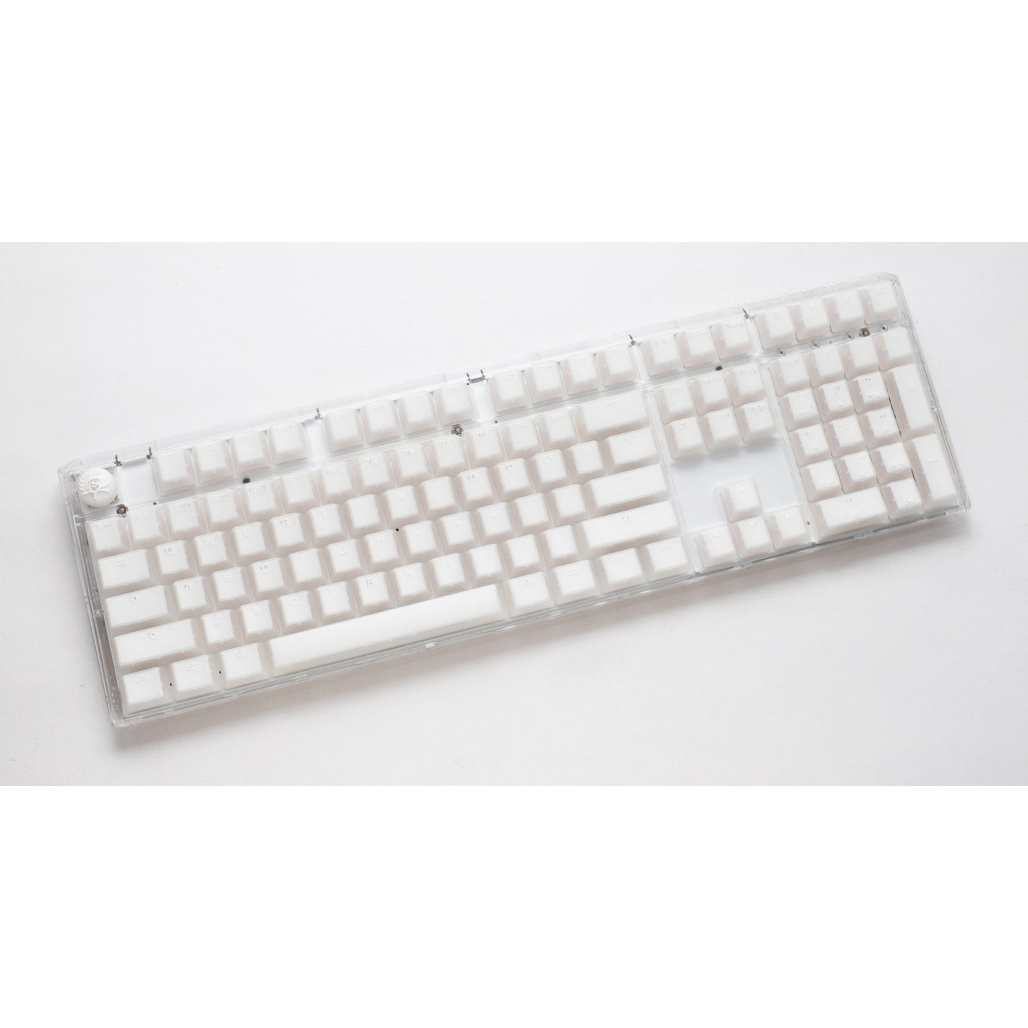 Ducky one 3 aura white rgb mechanisch toetsenbord (wit, us lay-out (qwerty), cherry mx red, 100%, abs double shot, hot swap)