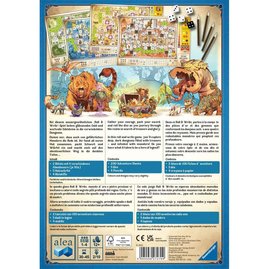 Ravensburger dungeons, dice and danger bordspel (engels, 1 - 4 spelers, 30 - 45 minuten, vanaf 12 jaar)