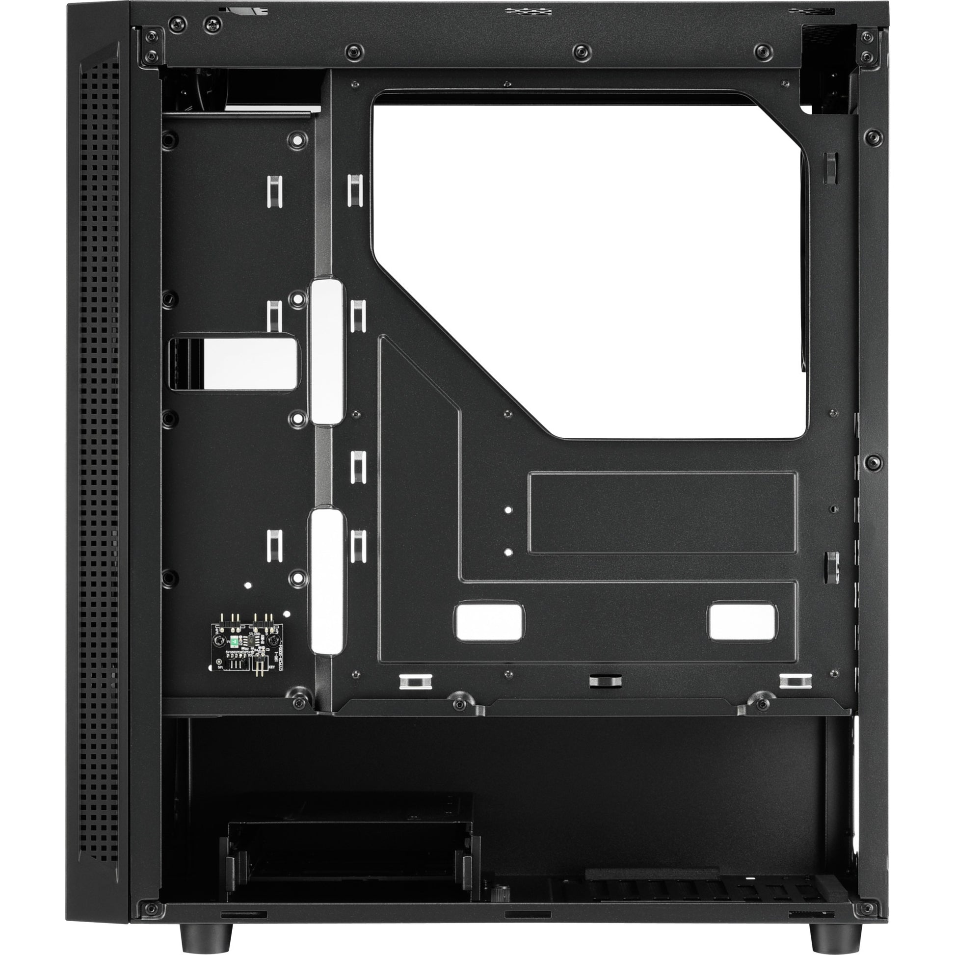 Sharkoon rgb slider midi tower behuizing (zwart | 3x usb-a | rgb | tempered glass)