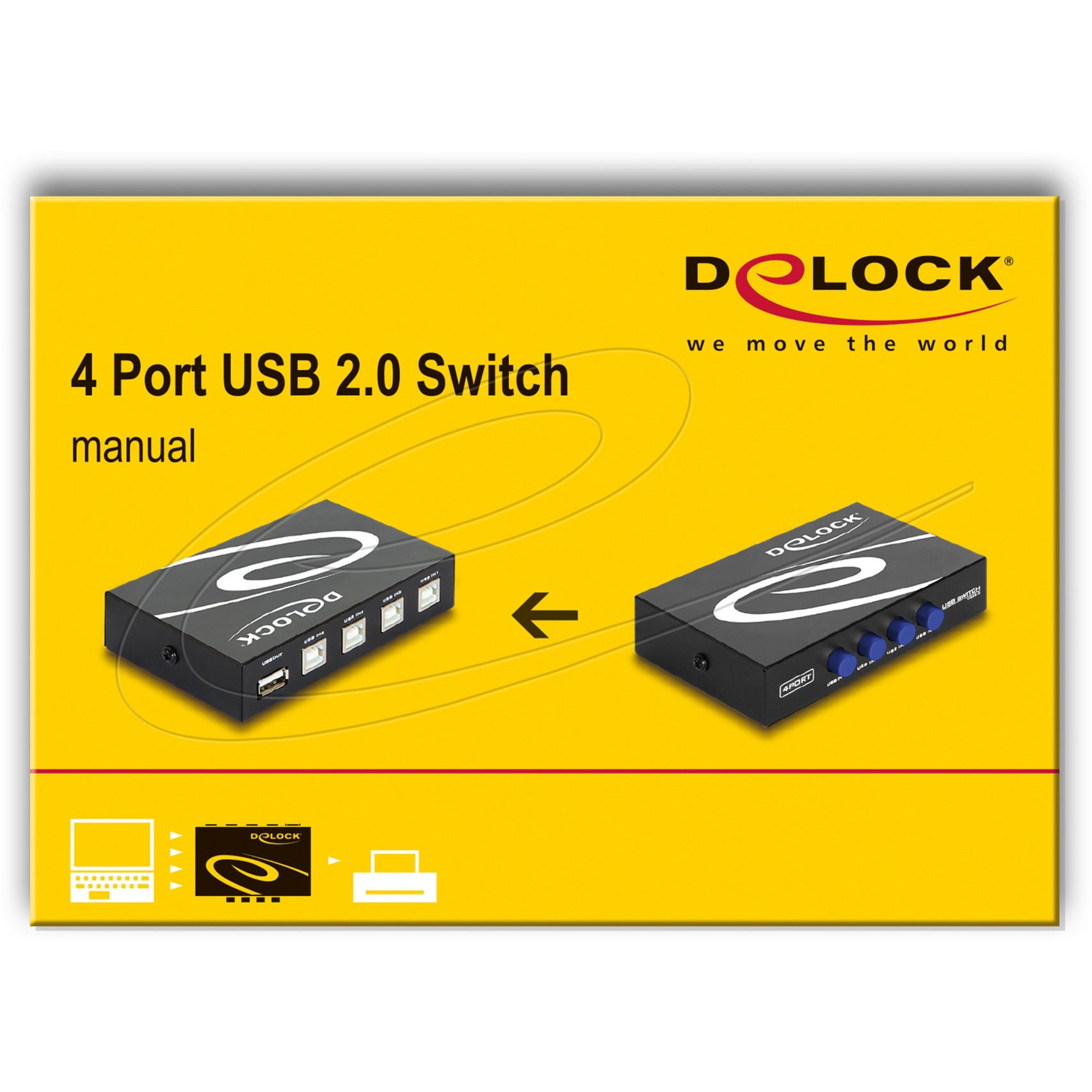 Delock switch usb 2.0 4 port manual usb-switch