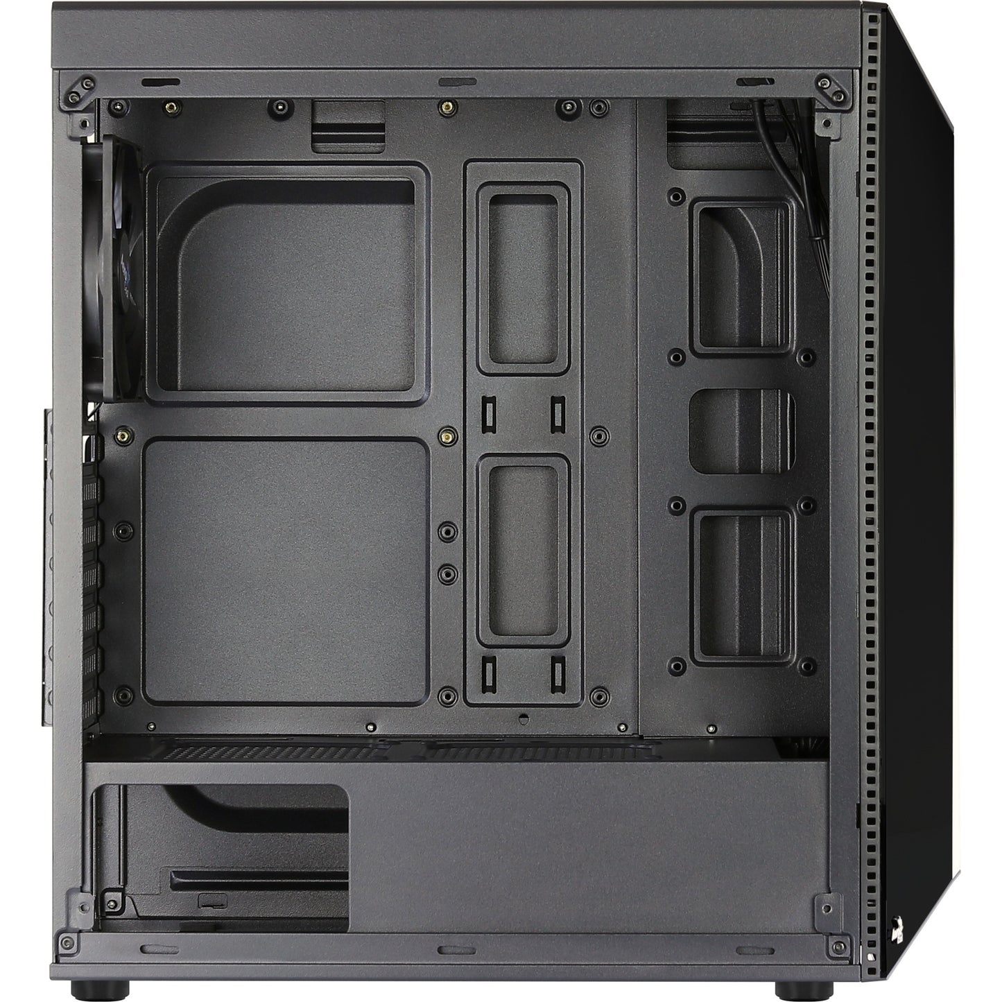Aerocool shard midi tower behuizing (zwart | 3x usb-a | rgb | window)