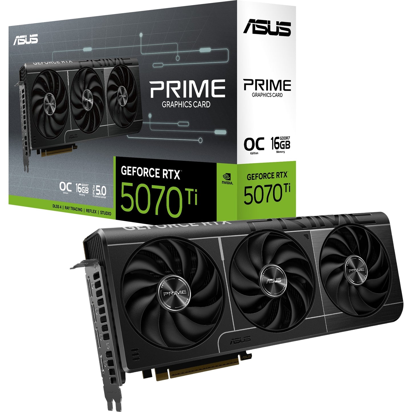Asus prime geforce rtx 5070 ti oc 16g grafische kaart (3x displayport, 1x hdmi)