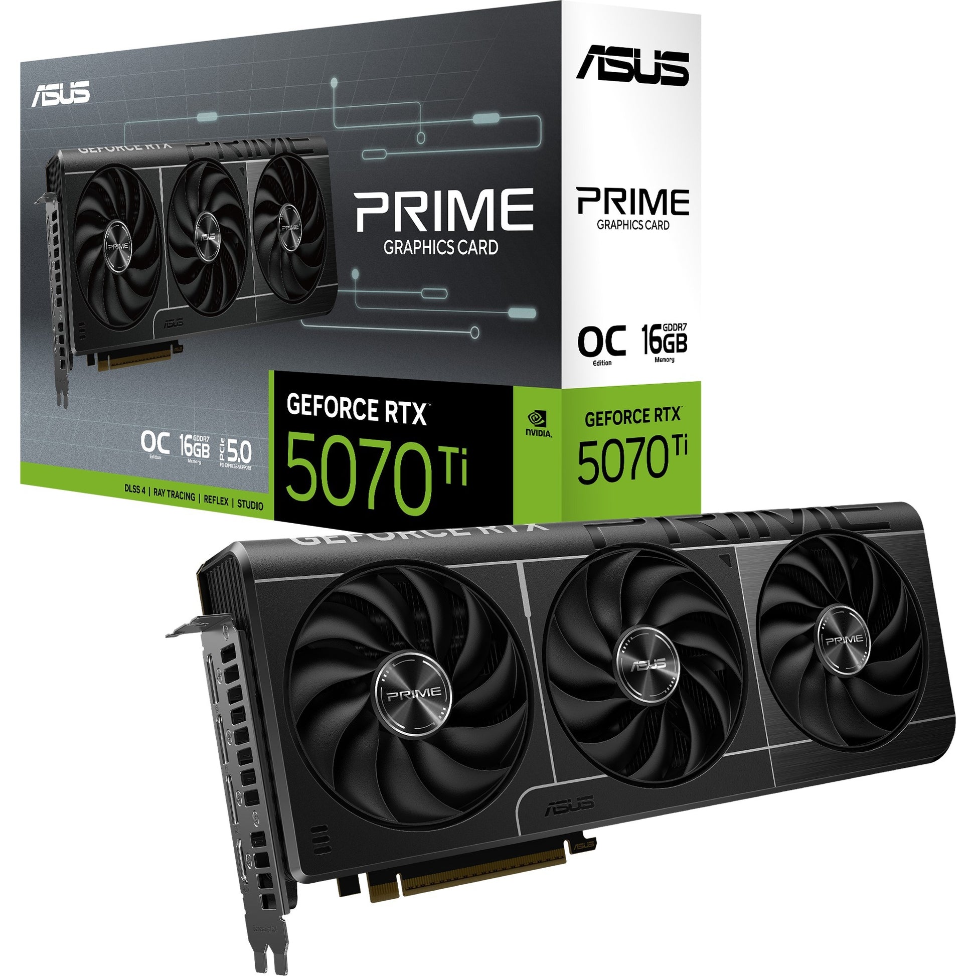 Asus prime geforce rtx 5070 ti oc 16g grafische kaart (3x displayport, 1x hdmi)
