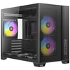 Antec flux m mini tower behuizing (zwart | 1x usb-a | 1x usb-c | tempered glass)