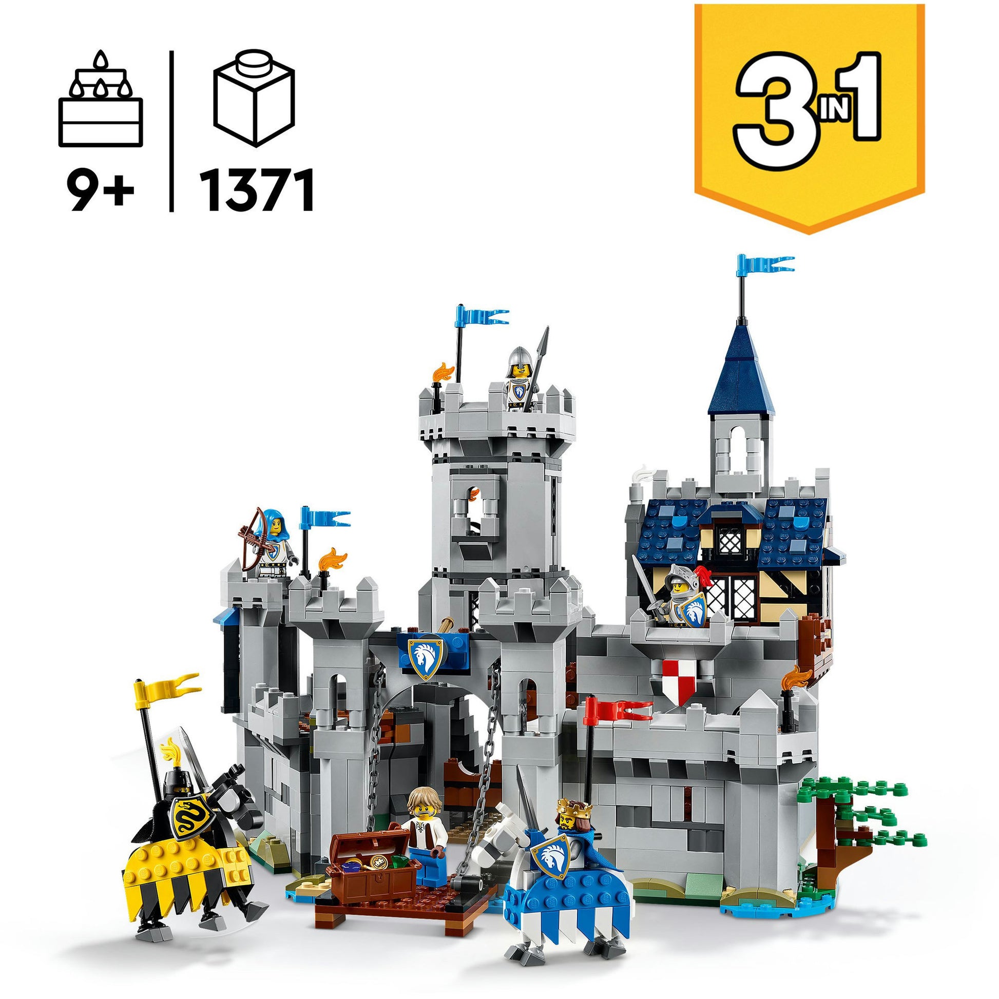 Lego ® creator 3in1 middeleeuws kasteel met ridders te paard - 31168