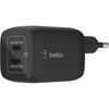 Belkin boostcharge pro 2-poorts usb-c gan-wandlader met pps (65 w) (zwart)