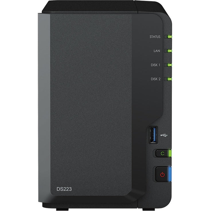 Synology diskstation ds223 nas (zwart, 1x 1gbe lan, 3x usb 3.2 gen 1)