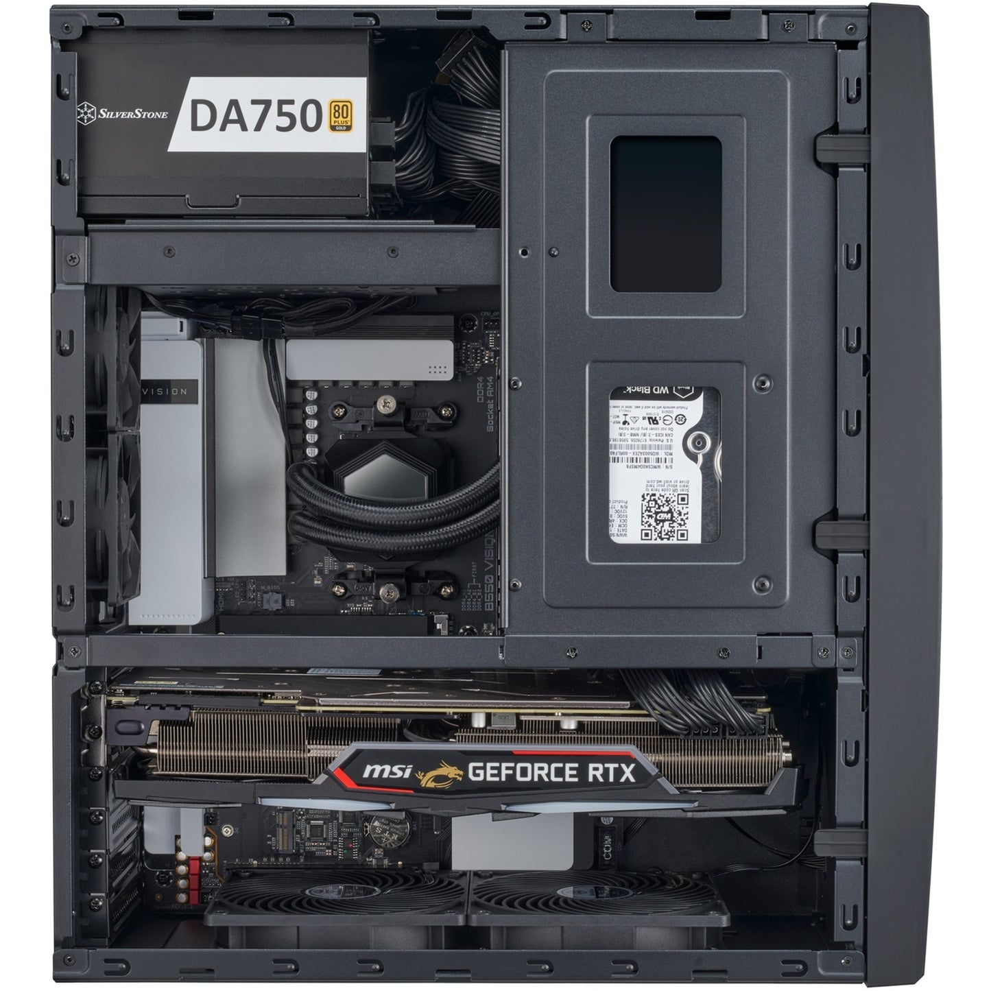Silverstone sst-gd11b htpc behuizing (zwart | 2x usb-a | 1x usb-c)