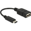 Delock usb-c 2.0 > usb-a adapter (zwart, 0,15 meter)