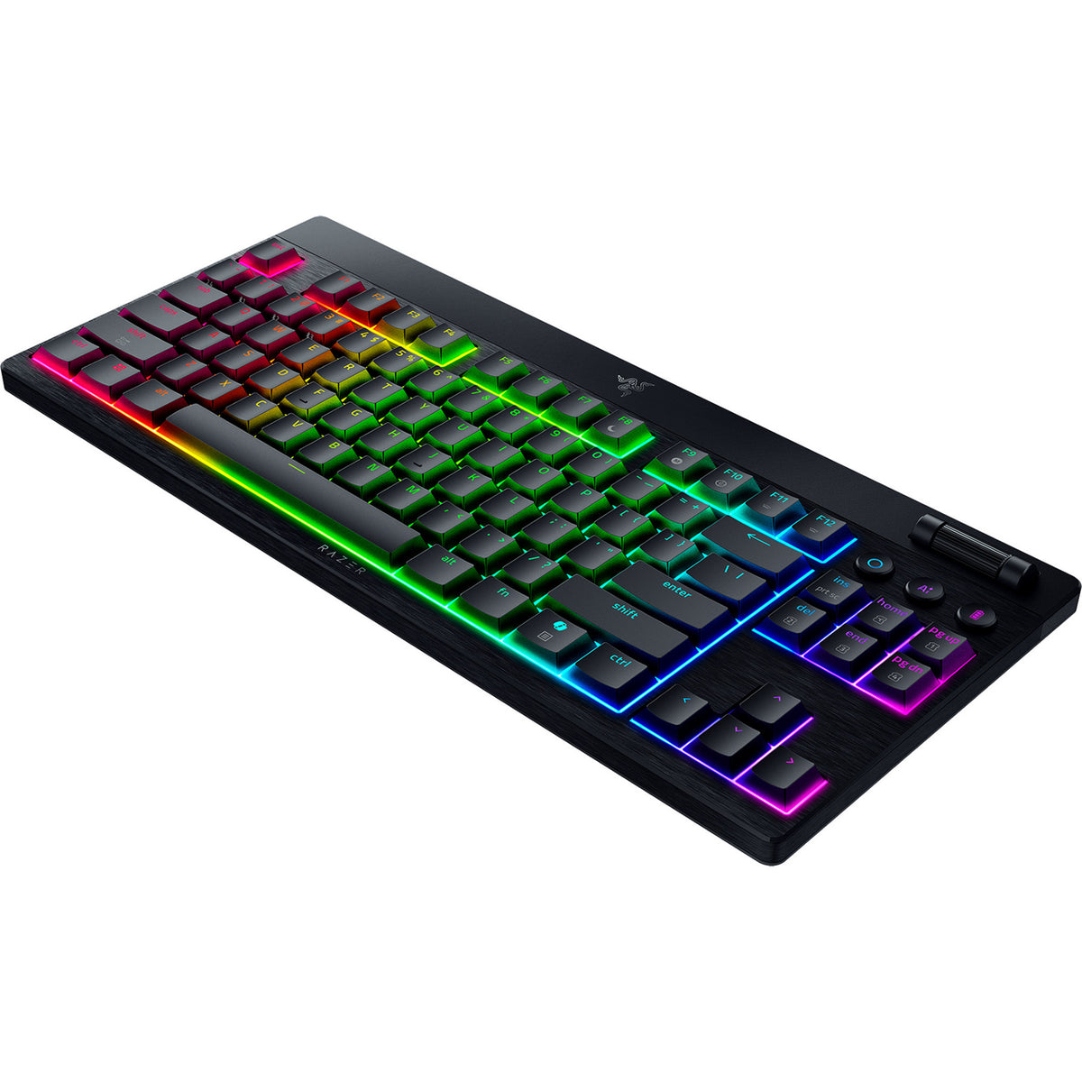 Razer blackwidow v4 low-profile rgb mechanisch gaming toetsenbord (zwart, us lay-out (qwerty), low-profile orange, 80% (tkl))