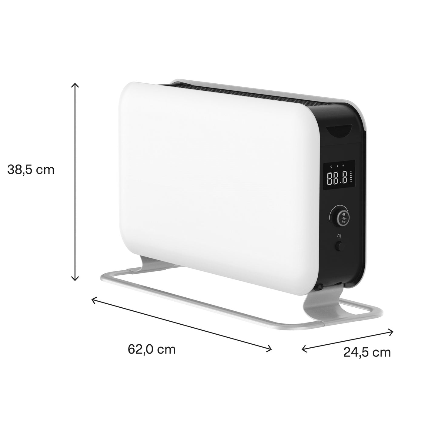 Mill wifi convectorkachel co1500maxwifi3 (wit zwart, 1500 watt, wifi + app control)