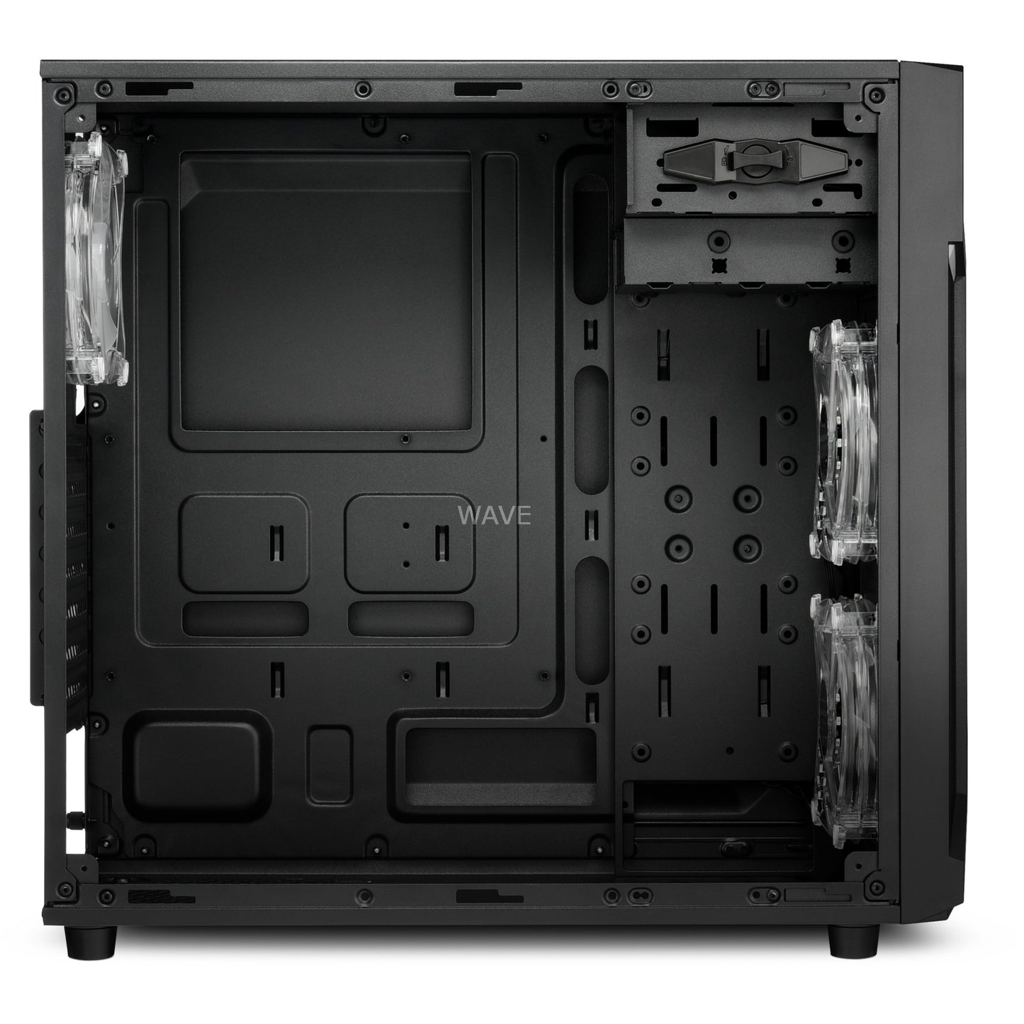 Sharkoon vg6-w rgb midi tower behuizing (zwart | 4x usb-a | rgb | window)