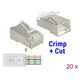 Delock rj45 crimp+cut plug cat.6 stp stekker (transparant, 20 stuks)