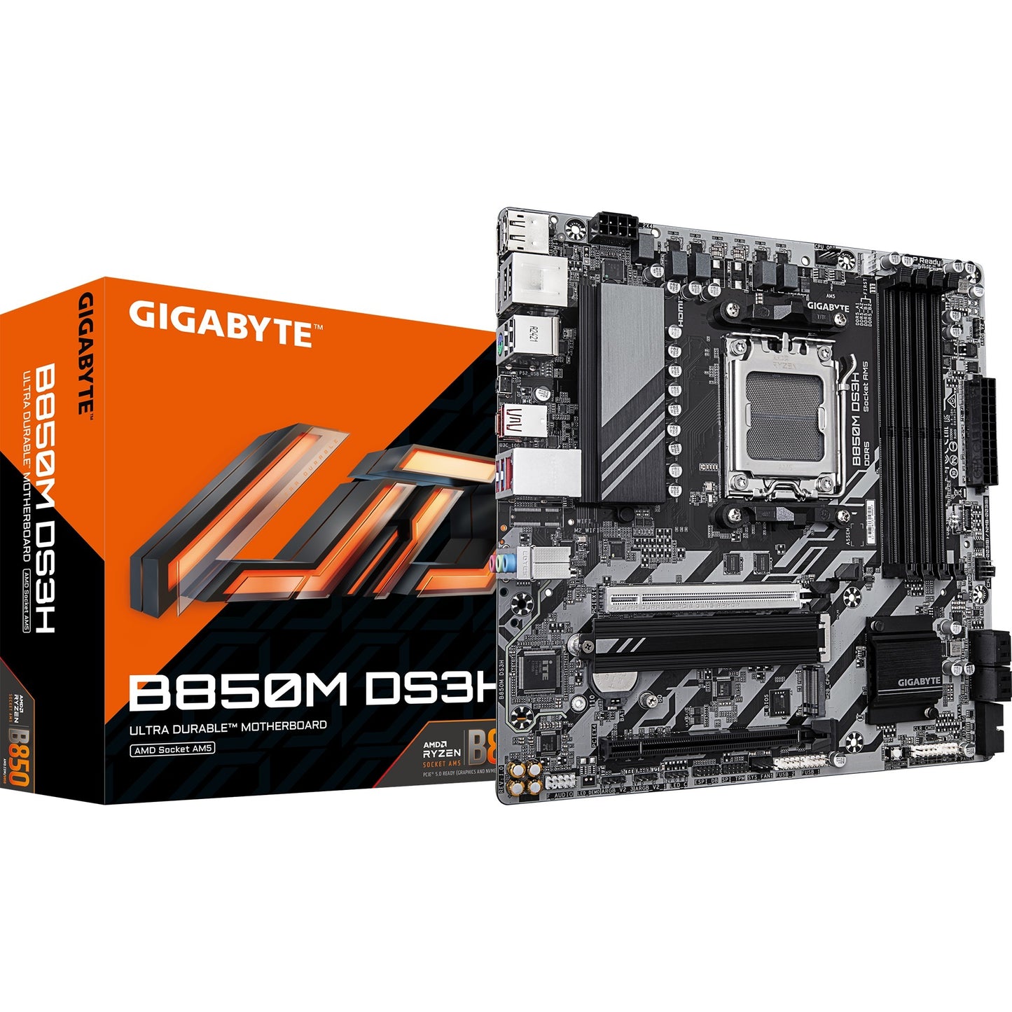 Gigabyte b850m ds3h socket am5 moederbord (raid, 2,5gb-lan, sound, µatx)