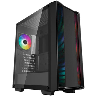 Deepcool cc560 argb v2 midi tower behuizing (zwart | 2x usb-a | rgb | tempered glass)