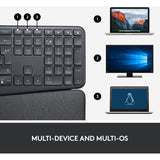 Logitech k860 ergo keyboard (zwart, 100%, bluetooth, us international iso) - afbeelding 8