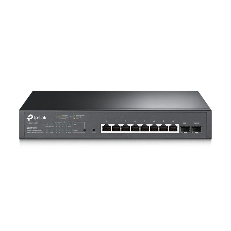 Tp-link omada sg2210mp jetstream 10-poorts gigabit smart-switch (zwart, 8x poe+, 2x gigabit sfp)